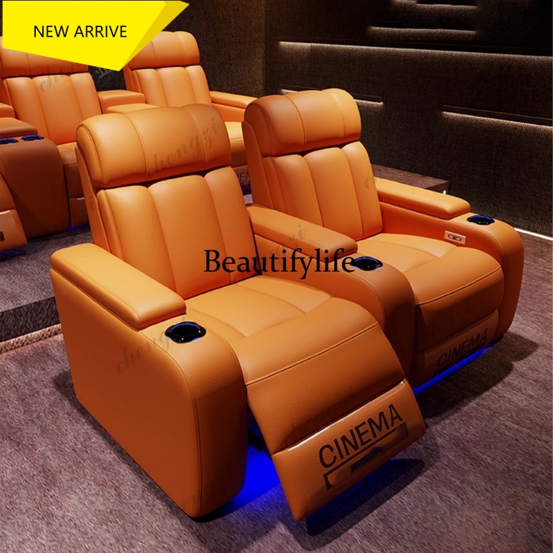 Home Cinema Chairs - G153 고급 천연 가죽 전동 리클라이너