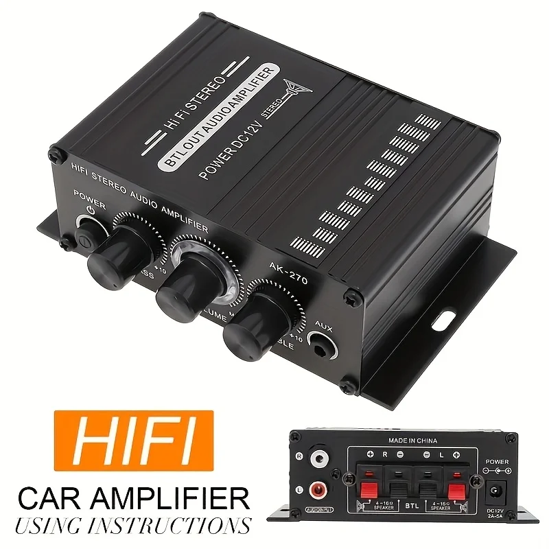 Audio Home Cinema - AK-270 400W 미니 파워 앰프 12V/24V