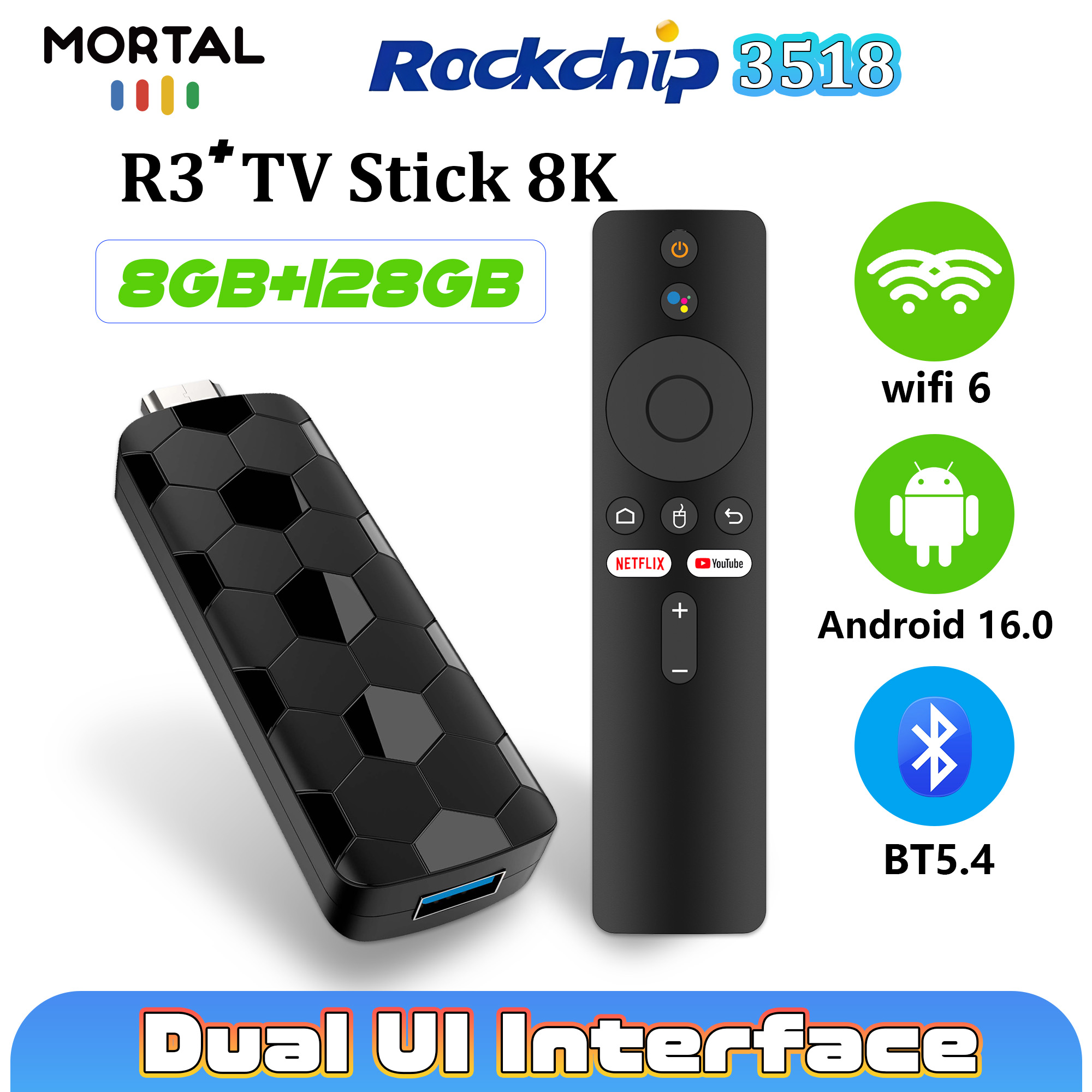 Mortal R3+ TV 스틱 안드로이드 16 8G 1 - Home Cinema Tv 리뷰 및 가격