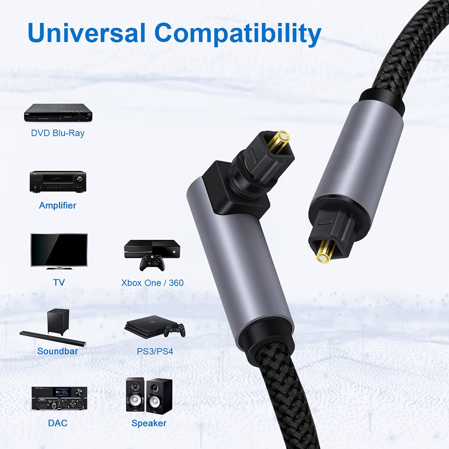 90도 HIFI 디지털 광 오디오 케이블 Toslink - Home Cinema Tv 리뷰 및 가격